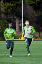 Jhon Kennedy Hurtado runs alongside Christian SivebÃ¦k